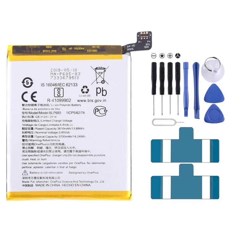 OnePlus 6T BLP685 3610 mAh lithium polymer battery, For OnePlus 6T OnePlus 6T BLP685 3610 mAh lithium polymer battery, For OnePlus 6T